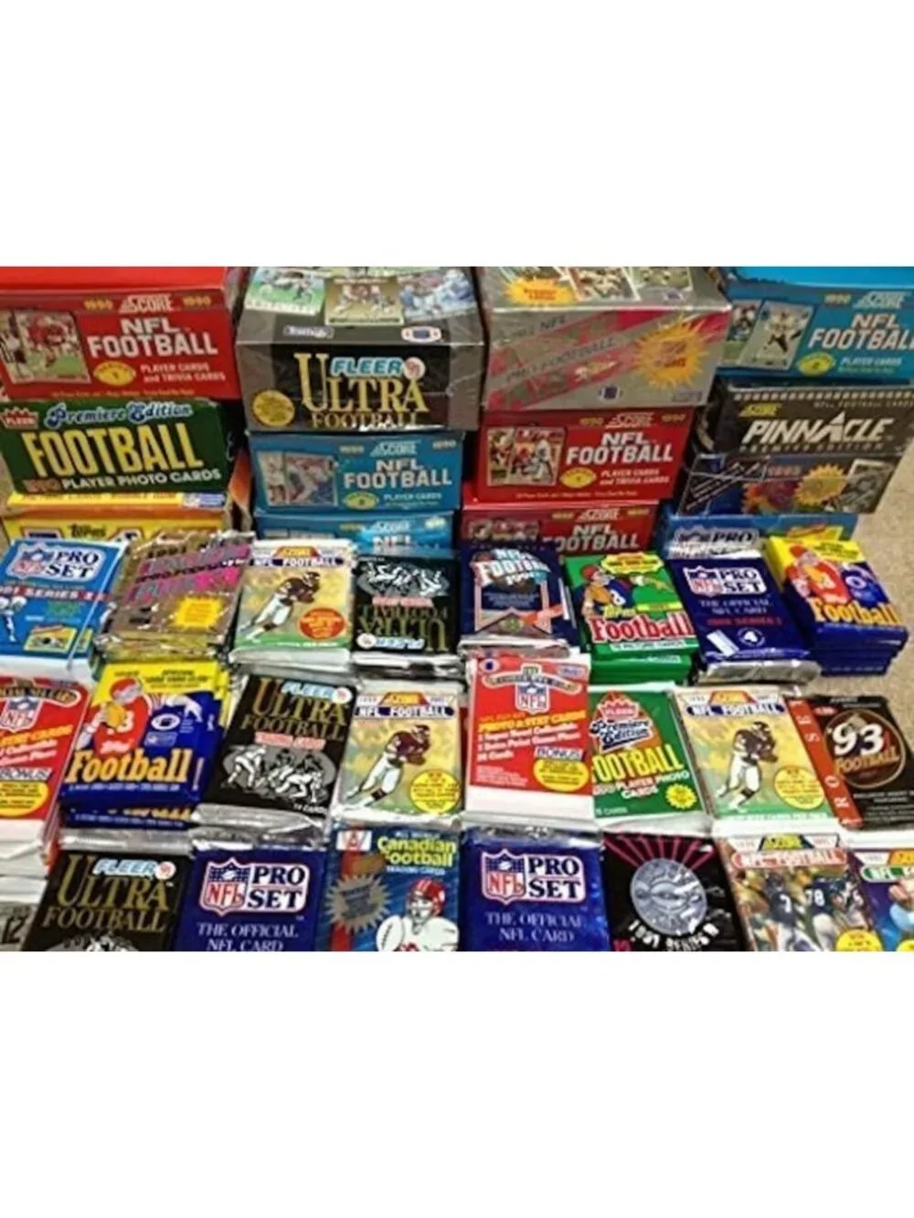 Vintage Unopened Football Card Lot - 60 Packs from Late 80s & Early 90s